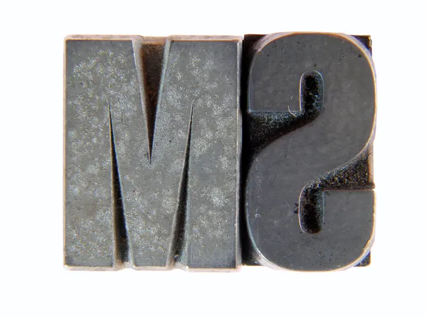 Lead: old letterpress type — Stock Photo, Image