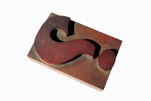 Wood type: question mark — Stock Photo, Image
