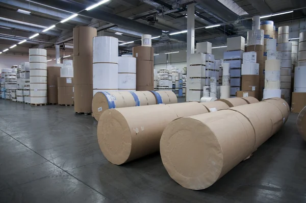 Imprimerie : entrepôt de papier — Photo