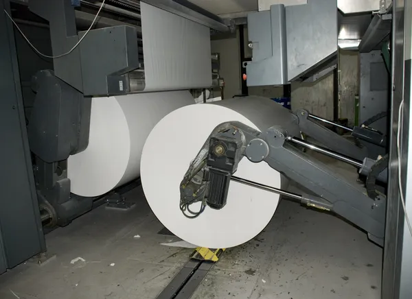 Planta de impressão: Web (rolos) offset press — Fotografia de Stock