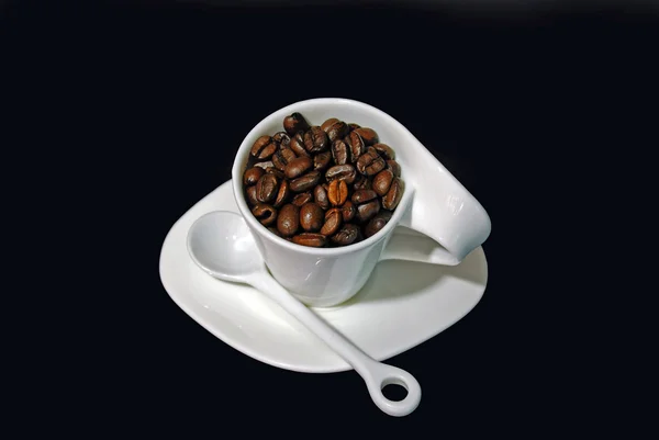 Kopje koffie met koffie, korrel — Stockfoto