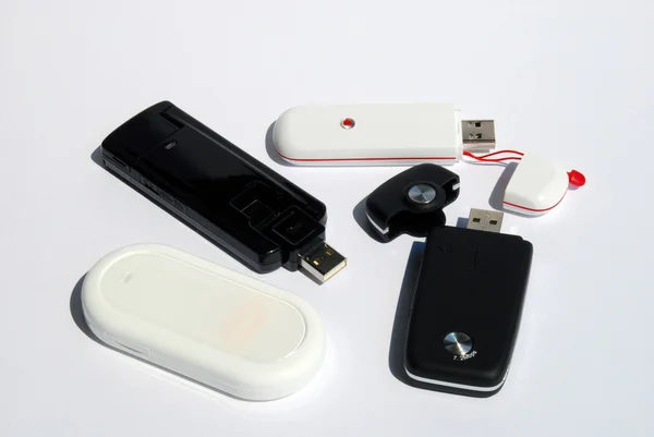 Четыре модема USB 3G ключ — стоковое фото