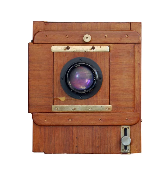 Old wooden photo camera Royalty Free Stock Images
