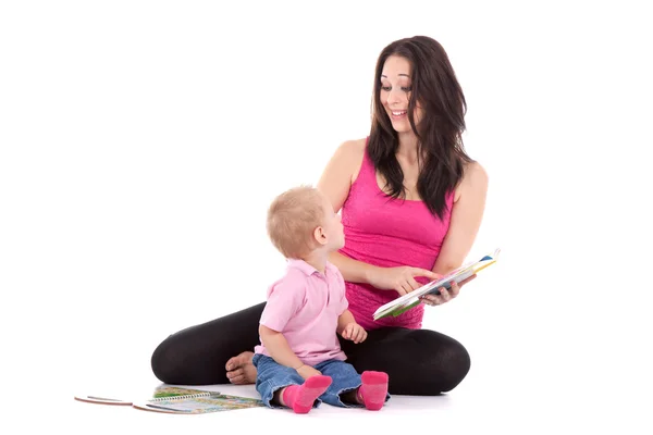 Mother son read book — Stock Photo, Image
