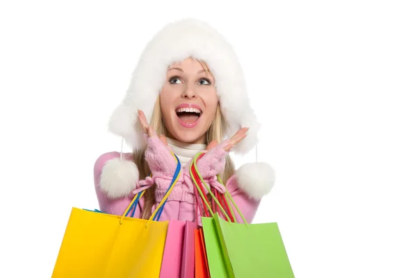 Kvinna shopping — Stockfoto
