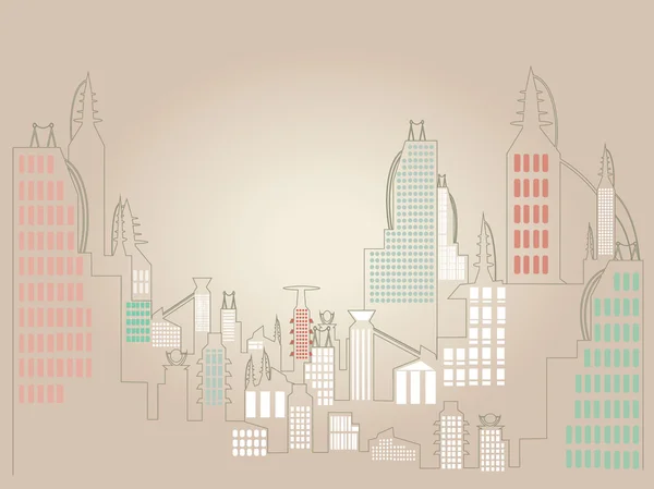Minimalistisk stadsbilden illustration — Stock vektor