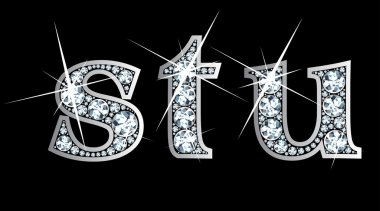 Diamond s, t, u in Lower Case clipart