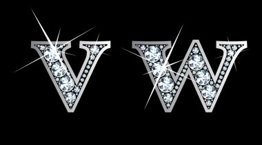 Diamond v and w clipart