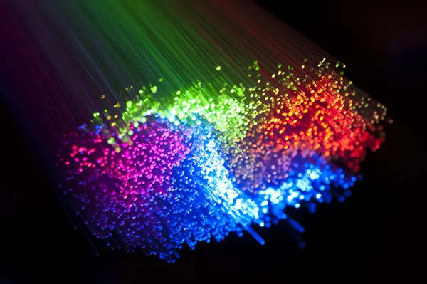 Cuadro de fibra óptica con detalles y efectos de luz — Foto de Stock