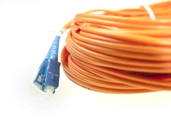 Оптоволоконный сетевой кабель — стоковое фото