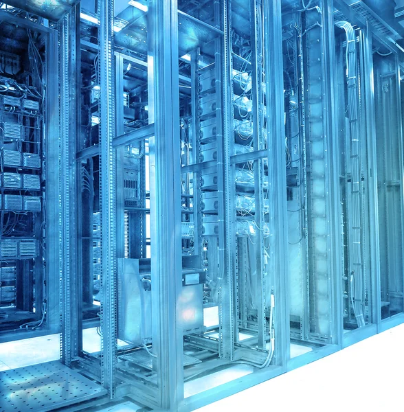 Communication and internet network server room — Stock Photo, Image