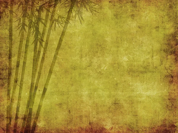 Silhouette di rami di un bambù su sfondo di carta — Foto Stock
