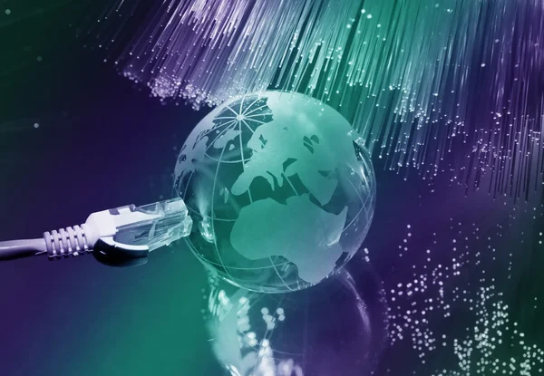Globus z high technologia tło — Zdjęcie stockowe