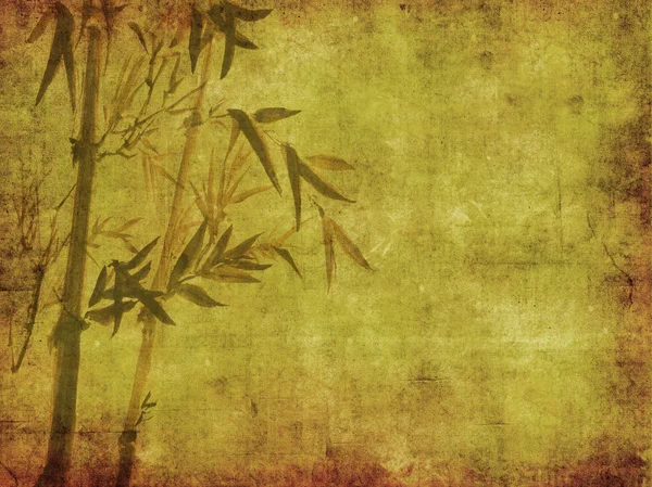 Silhouet van takken van een bamboe op papier achtergrond — Stockfoto