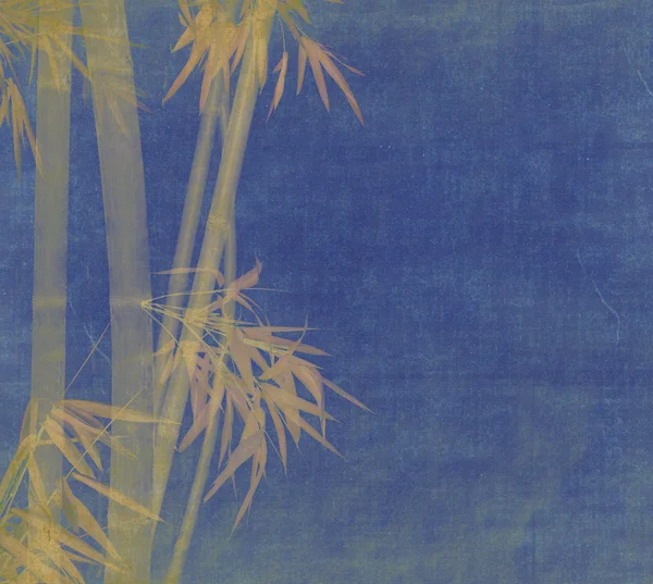Silhouette de branches de bambou sur fond de papier — Photo