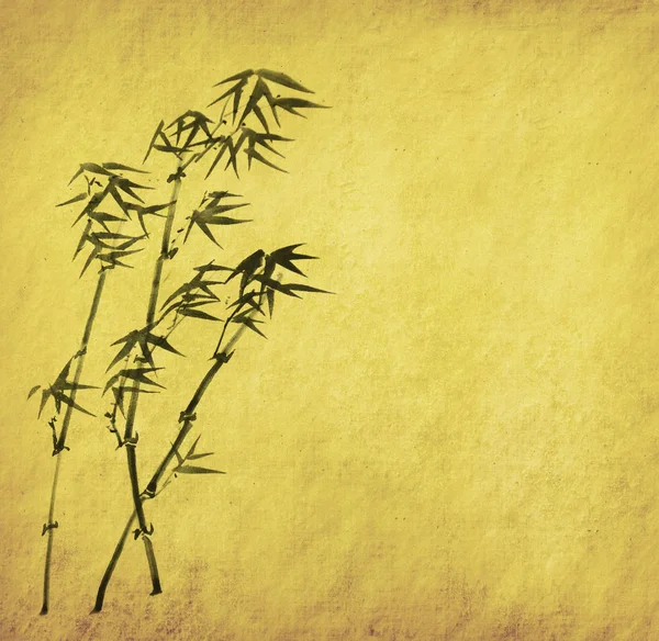 Бамбук на старой гранж антикварной бумажной текстуре — стоковое фото