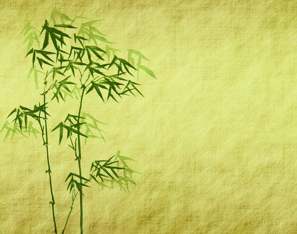 Diseño de árboles de bambú chino con textura de papel hecho a mano — Foto de Stock