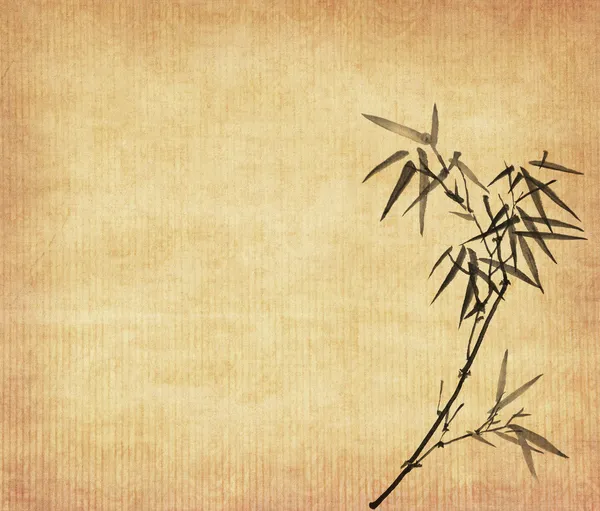 Diseño de árboles de bambú chino con textura de papel hecho a mano — Foto de Stock