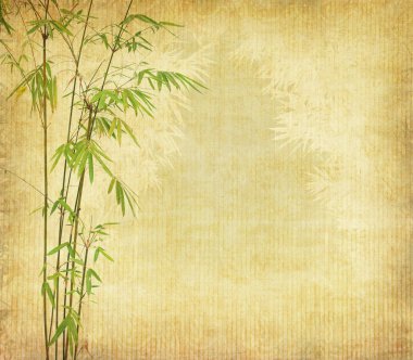 Design of chinese bamboo trees with texture of handmade paper clipart