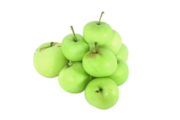 Zelené jablko ekologické dospělý — Stock fotografie