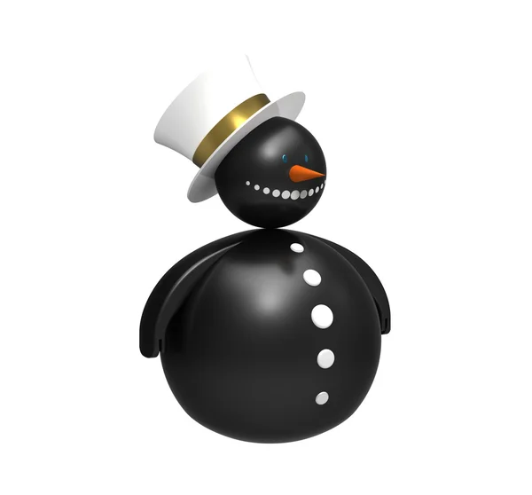 Black snowmen — Stock Photo, Image