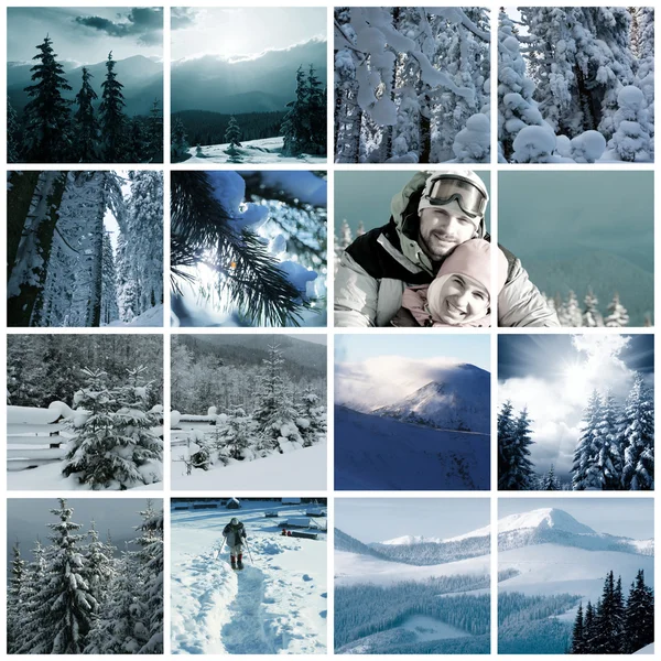 Zima kolaż — Zdjęcie stockowe