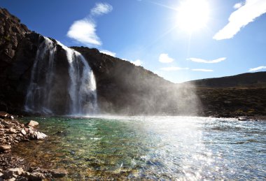 Waterfall in Iceland clipart