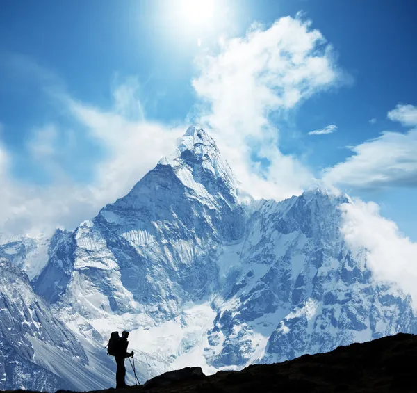 Wanderung im Himalaya lizenzfreie Stockbilder