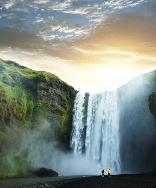 Waterfall in Iceland clipart