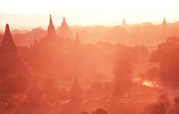 Bagan at sunset in Myanmar
