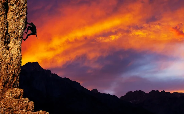 Bergsteiger auf der Sonnenseite — Stockfoto