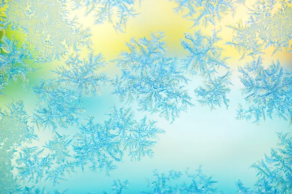Frost auf Fensterglas Stockbild