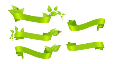 Green ribbons clipart