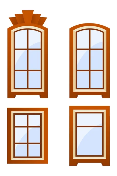 Коричневые окна — стоковый вектор