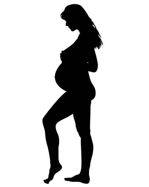 Silueta těhotné ženy — Stockový vektor