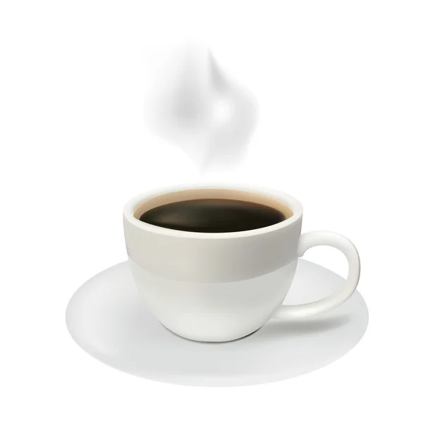 Šálek kávy na bílém pozadí — Stockový vektor