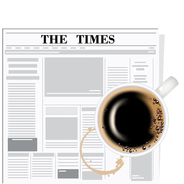समाचार पत्र और कॉफी — स्टॉक वेक्टर