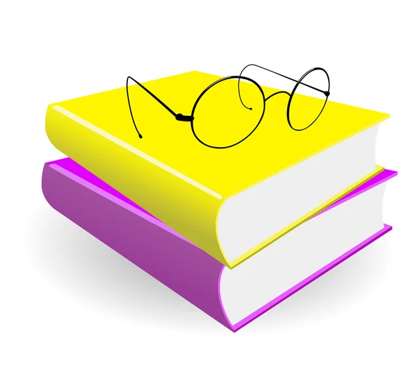 Glasögon och böcker — Stock vektor
