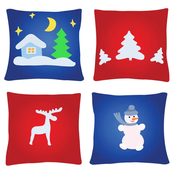 Cuatro almohadas de Navidad — Archivo Imágenes Vectoriales