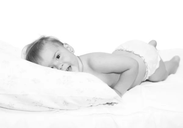 Το μωρό σε ένα κρεβάτι — Φωτογραφία Αρχείου