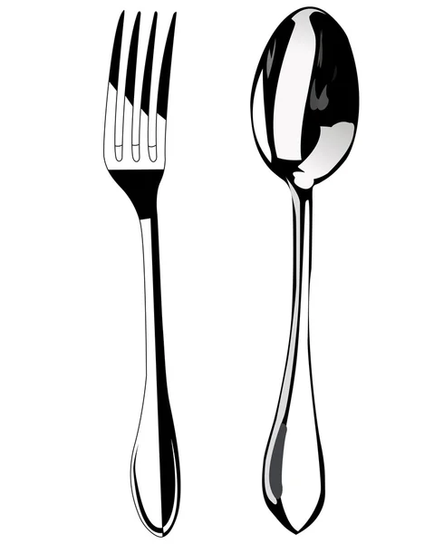 stock vector Spoon and fork