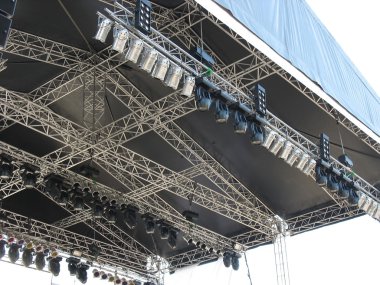 Structures of stage illumination lights equipment clipart
