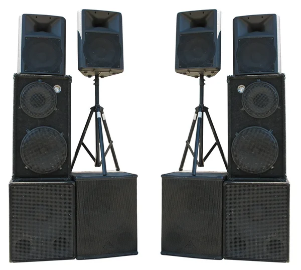 Old powerful stage concerto audio speakers isolated — Stock Photo, Image