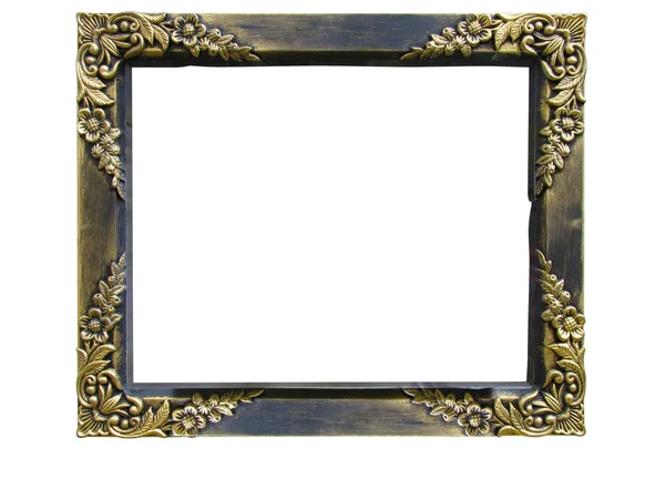 白でビンテージ アンティーク ゴールド額縁 — ストック写真