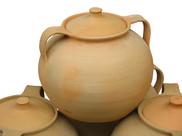Vaso de cerâmica de barro com padrão decorativo — Fotografia de Stock