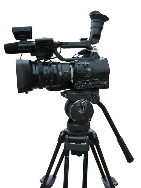 Tv professionelle Studio digitale Videokamera isoliert auf weiß — Stockfoto