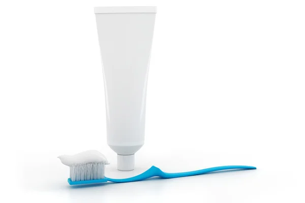 Brosse à dents 3d, sur fond blanc — Photo
