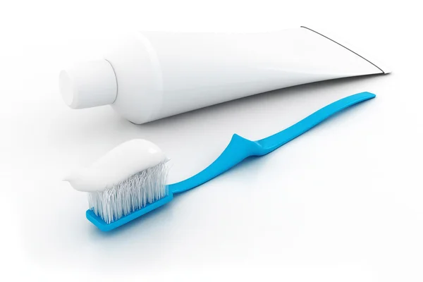 3D-tandenborstel, op witte achtergrond — Stockfoto