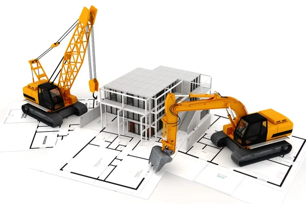 3d render of construction concept, on white — Stock Photo, Image