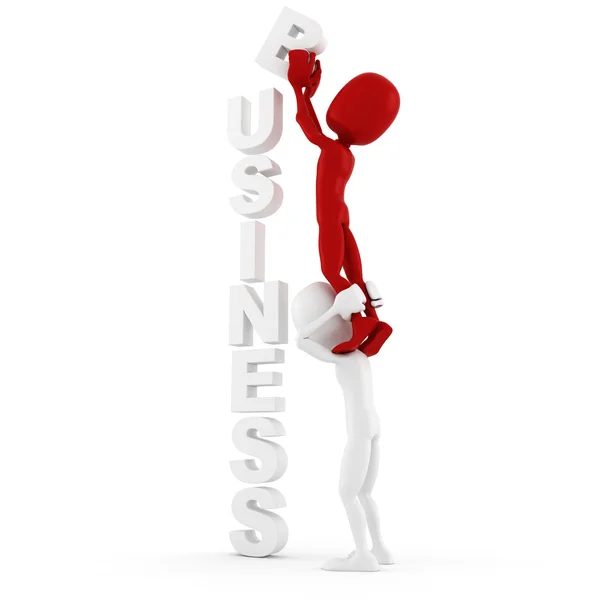 3d man business concept,on white background — Stock Photo, Image